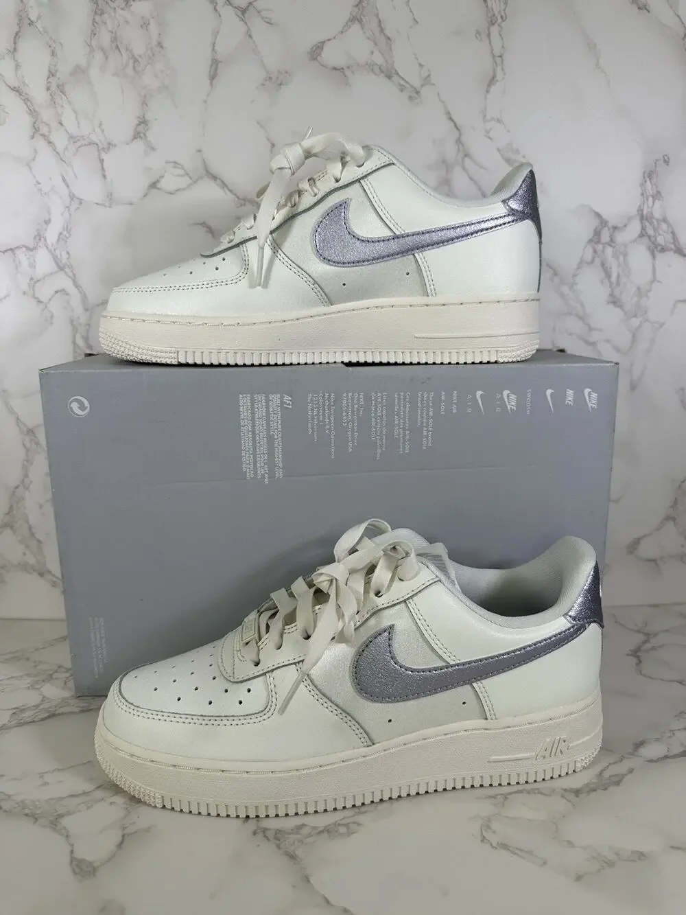 Nike Air Force 1 '07 ESS Shoes Sail Oxygen Purple DV7470-100 Womens Size 8 NEW